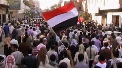 Protesters in Sanaa