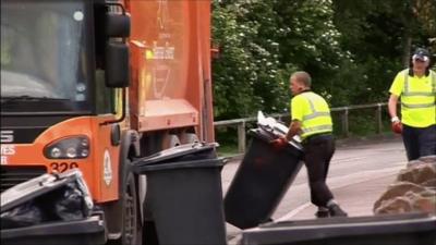 Bins being emptied