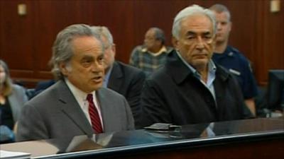 Mr Strauss-Kahn and his lawyer Benjamin Brafman