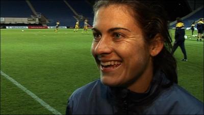 England goalscorer Karen Carney