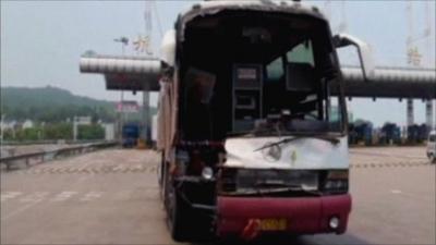 Bus stopped by police in China