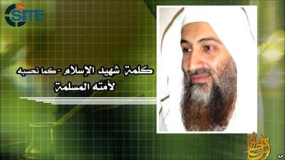 Screen grab of Bin Laden provided by the SITE Intelligence Group