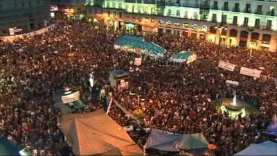 Crowds in Madrid