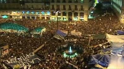 Protests in Madrid square