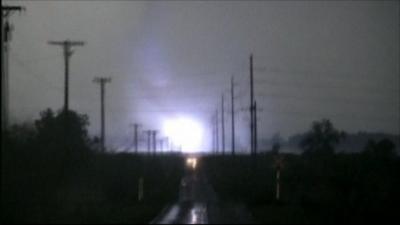 Lightening bolt during the tornado