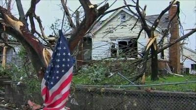 Damaged house