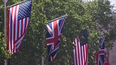 US and British flags