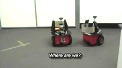 Robots playing a location language game