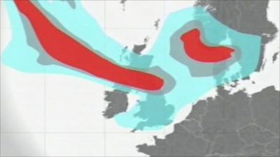 Met Office model of the ash cloud