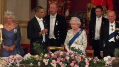 President Obama toasts the Queen