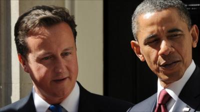 US President Barack Obama meets with Prime Minister David Cameron