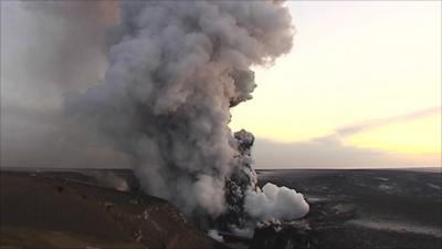 Ash exploding from the Grimsvotn volcano