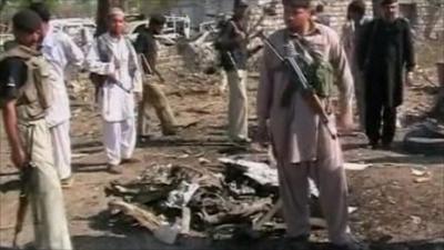 Aftermath of suicide bomb in Pakistan