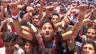 Protesters in Sanaa