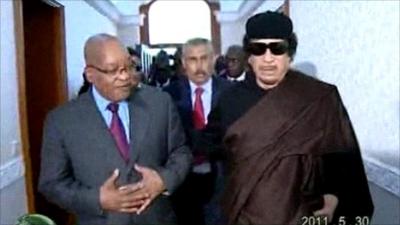 Jacob Zuma and Col Gaddafi