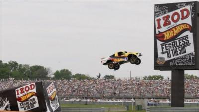 Hot Wheels record car jump at Indy 500