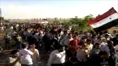 Pictures said to be of protester's funeral in al-Akran