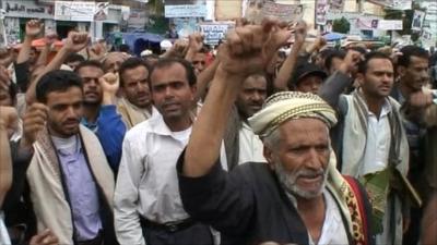 Protesters in Sanaa