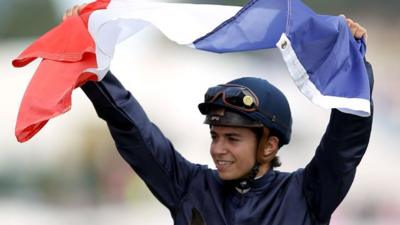 Mikael Barzalona celebrates winning The Derby