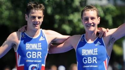 Jonathan and Alistair Brownlee at Madrid triathlon