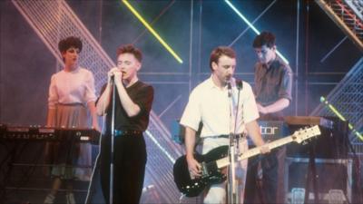 New Order performs on Top of The Pops in 983