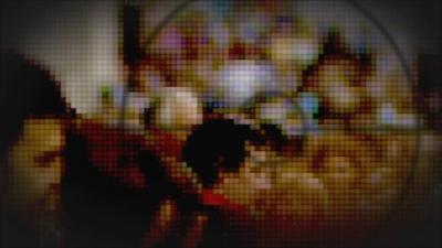 Street scene with cross hairs