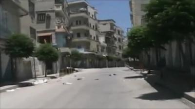 Deserted streets in Jisr al-Shughur