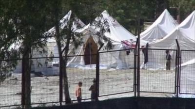 Refugee camp on Turkish/Syrian border