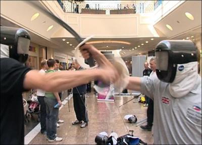 Valiant shoppers draw swords with Olympic hopefuls