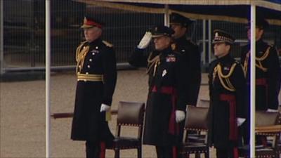 Prince Philip takes the salute