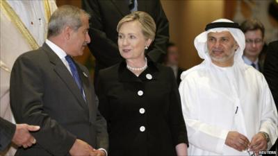 Nasser Judeh, Hillary Clinton and Anwar Gargash