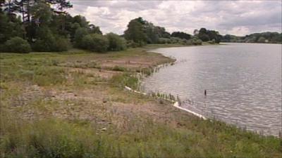 Reservoir with low water level