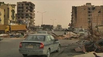 Bombed town in Libya