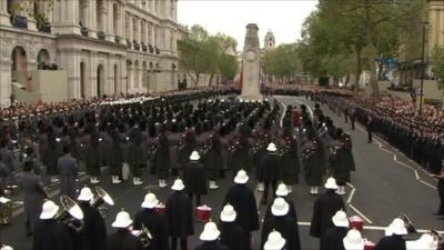 Remembrance service at the Cenotaph in London