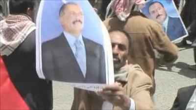 Pro-Saleh protester in Sanaa