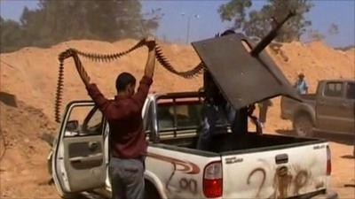 Rebel fighters in Misrata