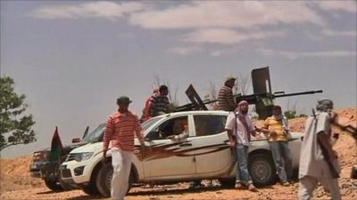 Rebels on Misrata front line