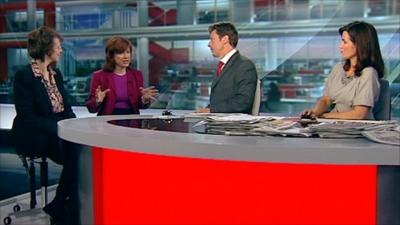 (Left to right) Susan Fleisher from NOFAS UK, Dr Sarah Jarvis, speaking on BBC Breakfast