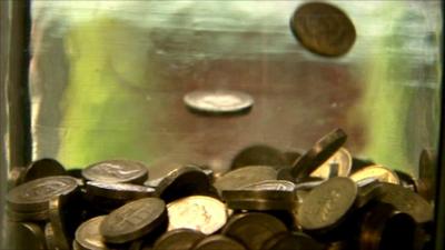 Coins in a jar