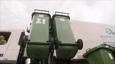 Bins being collected