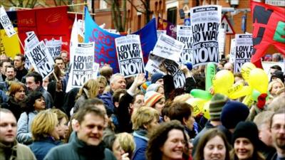 Teachers marching in 2002