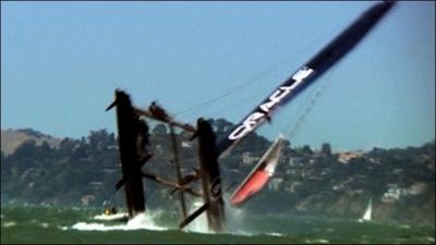 Catamaran capsizes