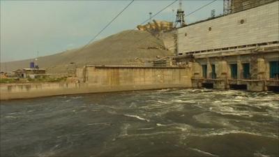 A hydro-electric dam near Kodinsk