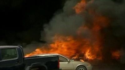 Fire after explosion