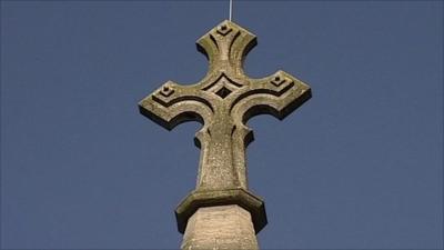 Cross on top of a church