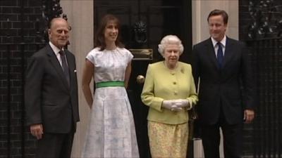 Prince Phillip, Samantha Cameron, the Queen and David Cameron