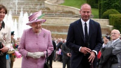 The Queen and Alan Shearer