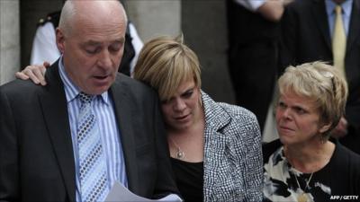 Milly Dowler's 's father Bob, sister Gemma and mother Sally