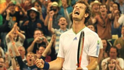 Andy Murray celebrates his win