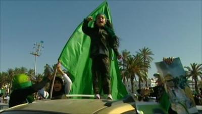 Pro Gaddafi support in Tripoli